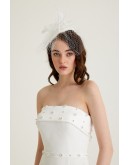  Beyaz El İşleme Detaylı Yaka Ve Kemeri Saten Maxi Krep Elbise