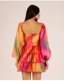 'RAINBOW' Renkli Balon Kol Mini Elbise