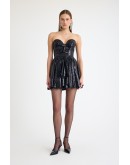 Payet straplez korse form mini elbise